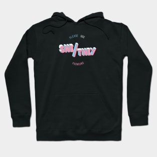 She/They Pronouns (round) Hoodie